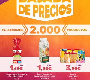 Carrefour anuncia una nueva bajada de precios y alcanza los 2.000 productos con descuento